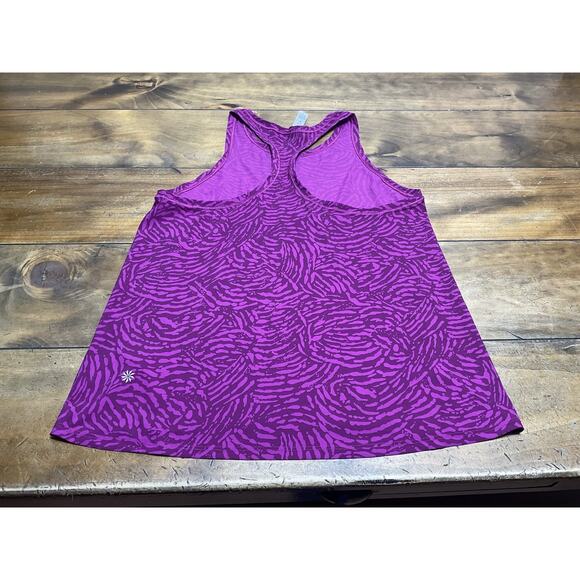 Athleta Racer Bank Tank Athletic Top Purple Pink Animal Print Size Small - Picture 9 of 10